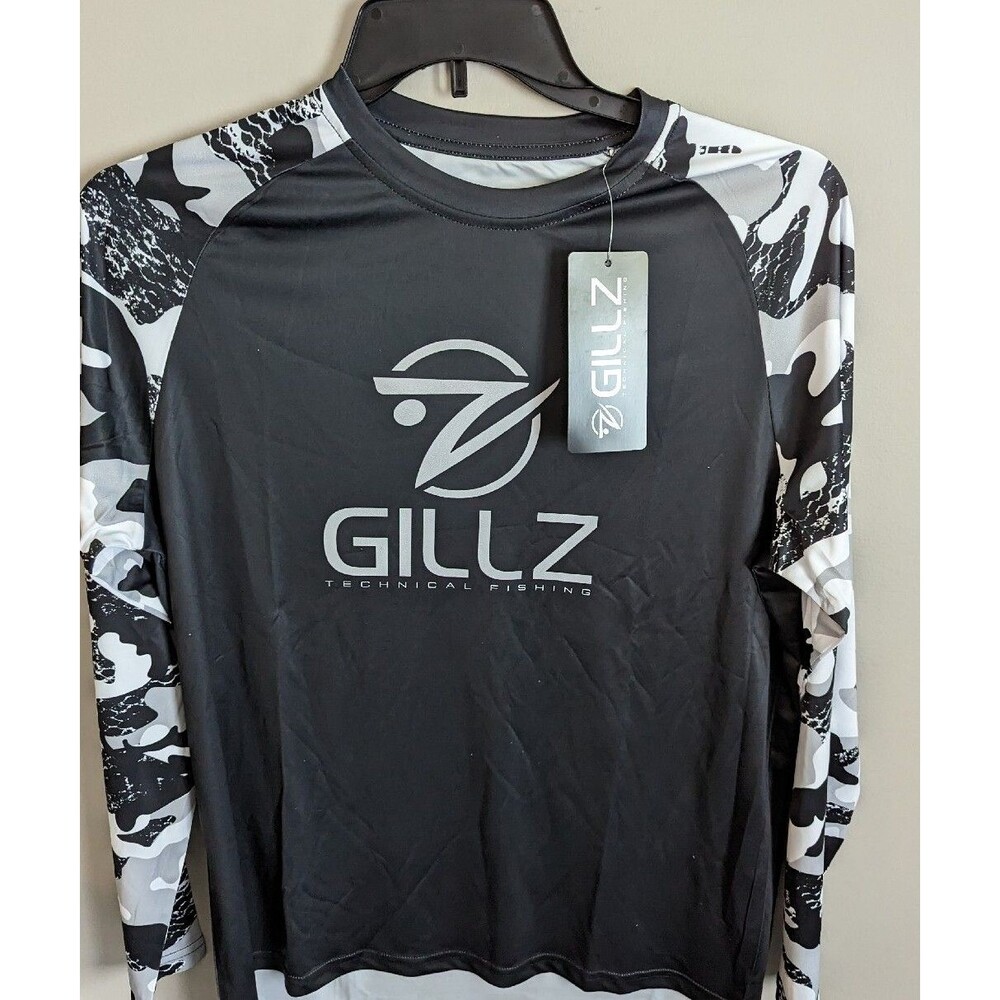 Gillz Men's LS UV Tournament Series Black/White L/S Shirt Size Small NWT